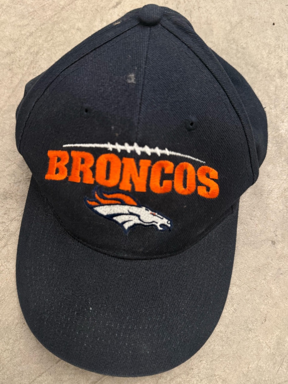 Headmaster Navy NFL Denver Broncos Adjustable Baseball Hat  w/ Embroidered Logo